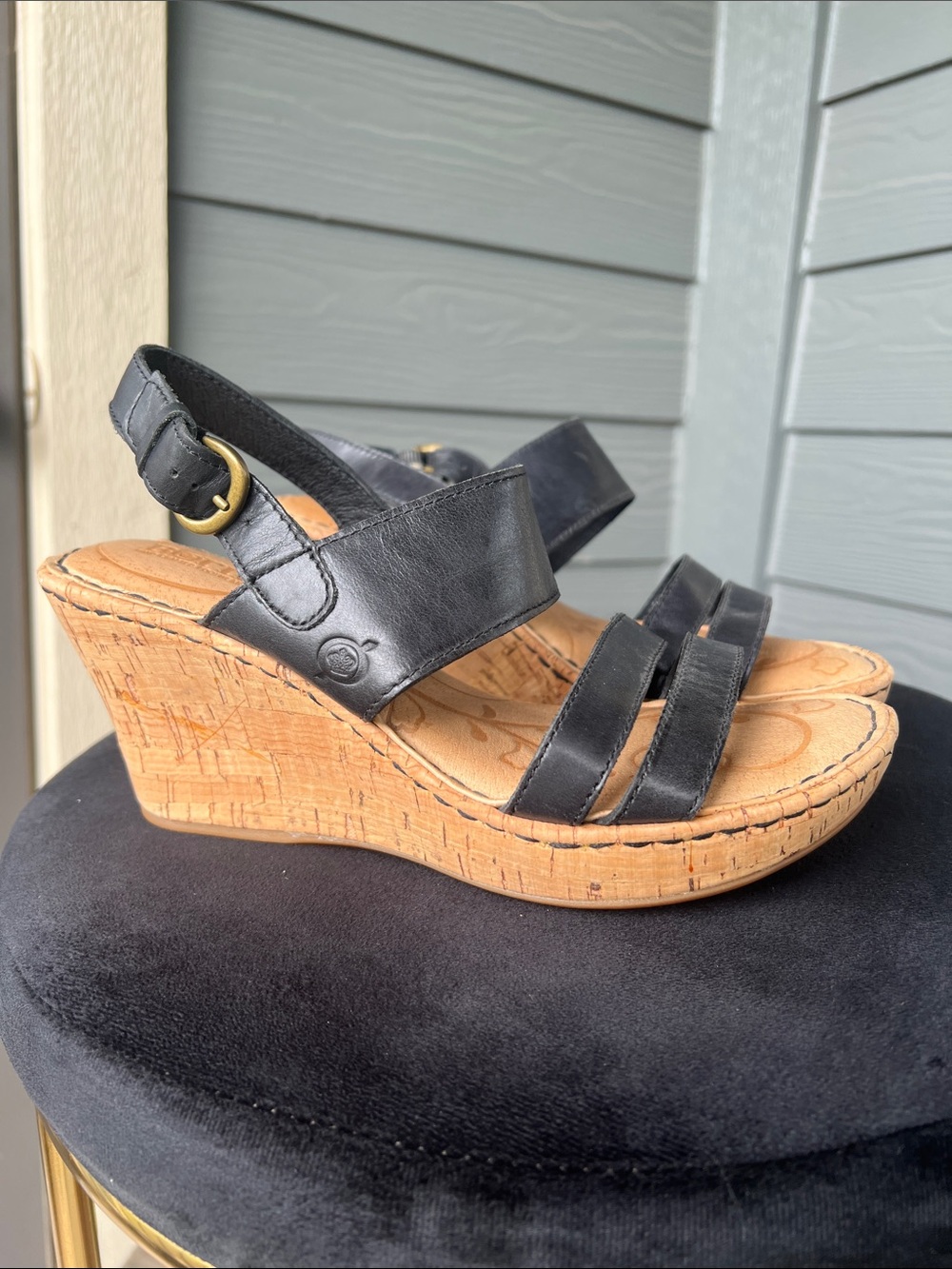 Born leather wedges